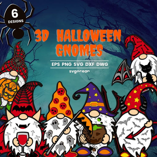 Halloween Gnome 3D Svg Bundle - Svg Ocean
