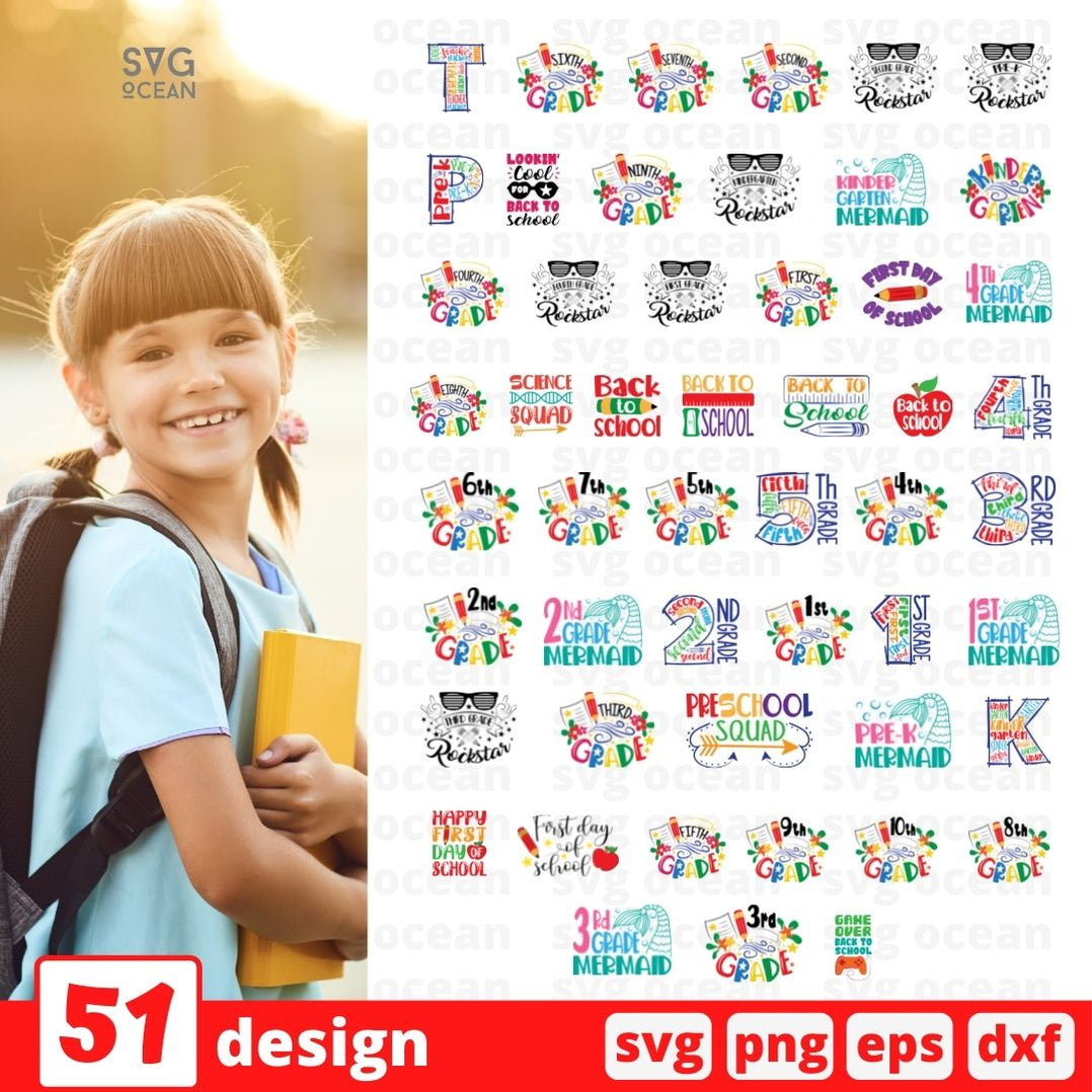Back to School SVG Bundle vector for instant download - Svg Ocean ...