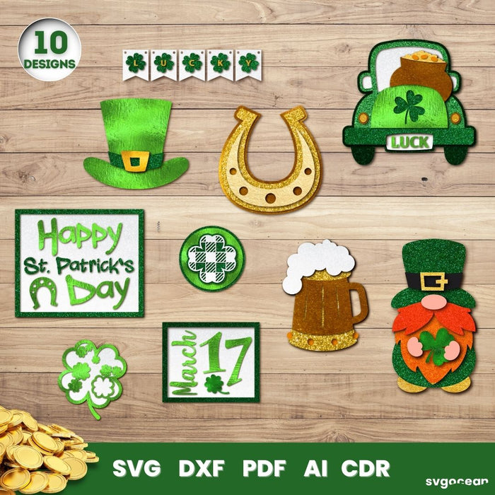  3D St Patrick's Day Tiered Tray - svgocean