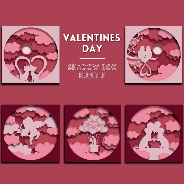 Valentines Day Shadow Box 3D SVG Bundle - Svg Ocean