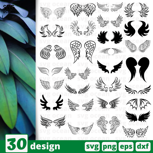 Wings SVG vector bundle - Svg Ocean