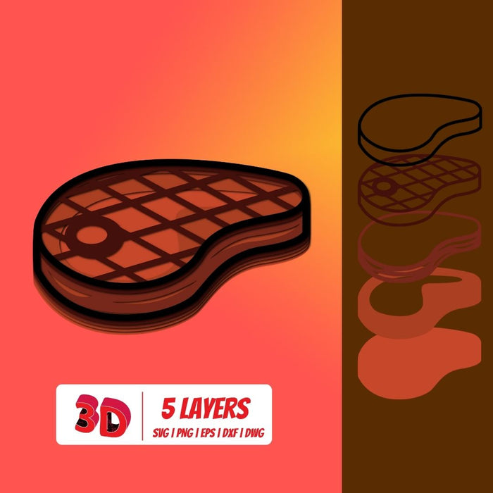 3D Steak SVG - Svg Ocean