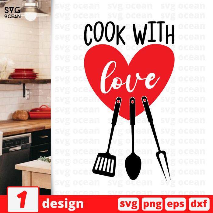 Cook with love SVG vector bundle - Svg Ocean