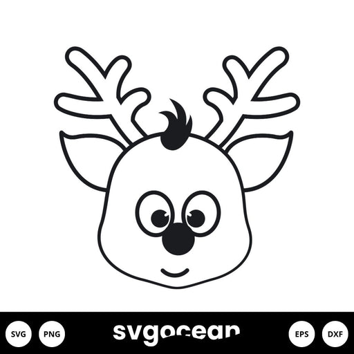 Reindeer Head Svg - Svg Ocean