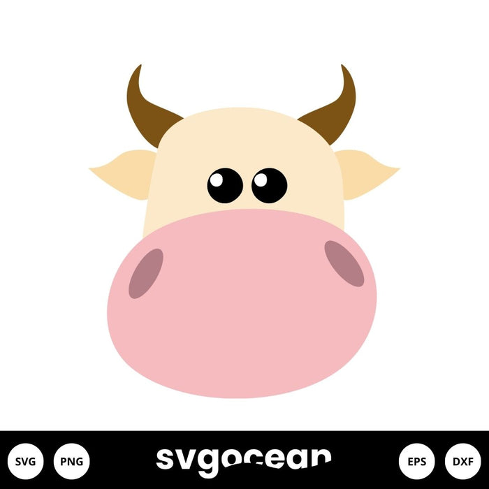 Cow Face Svg - Svg Ocean