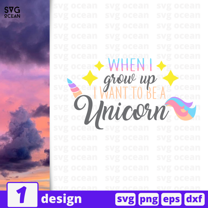 When I grow up I want to be a Unicorn SVG vector bundle - Svg Ocean