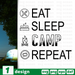 Eat sleep camp repeat SVG vector bundle - Svg Ocean
