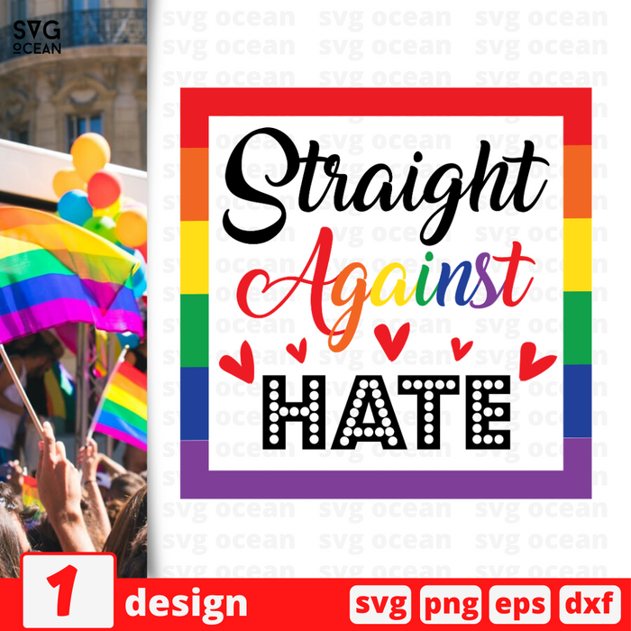 Straight against hate SVG vector bundle - Svg Ocean