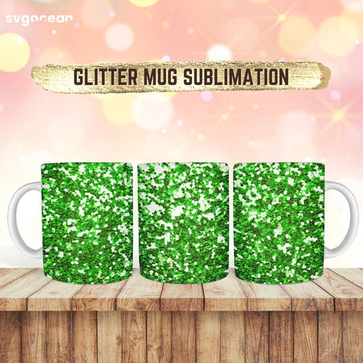 Green Glitter Mug Design - Svg Ocean