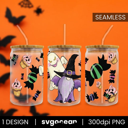 Halloween Gnome Can Glass Wrap Sublimation - Svg Ocean