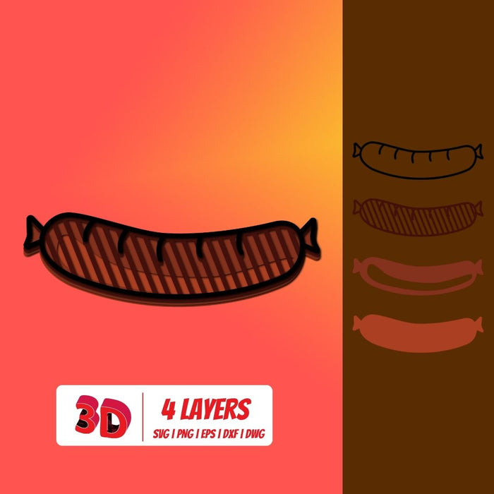 3D Sausage SVG - Svg Ocean