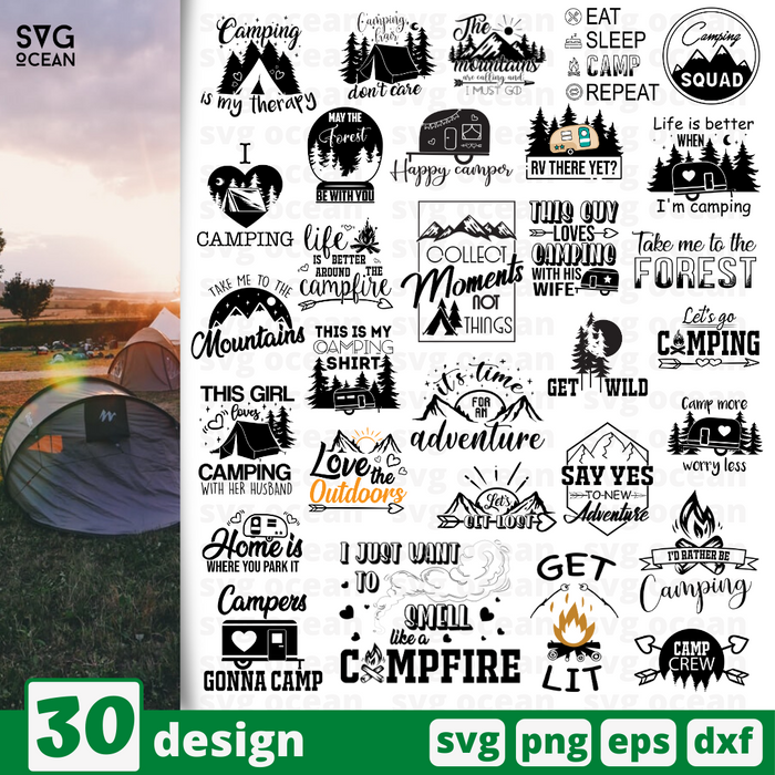 Camp quotes SVG vector bundle - Svg Ocean