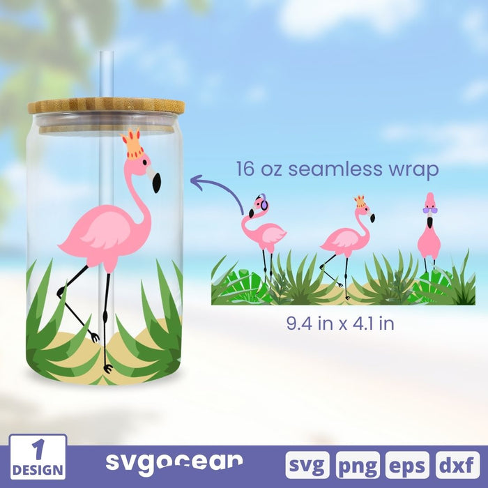 Flamingos Libbey Wrap SVG - Svg Ocean