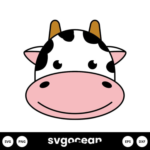 Baby Cow Face Svg - Svg Ocean