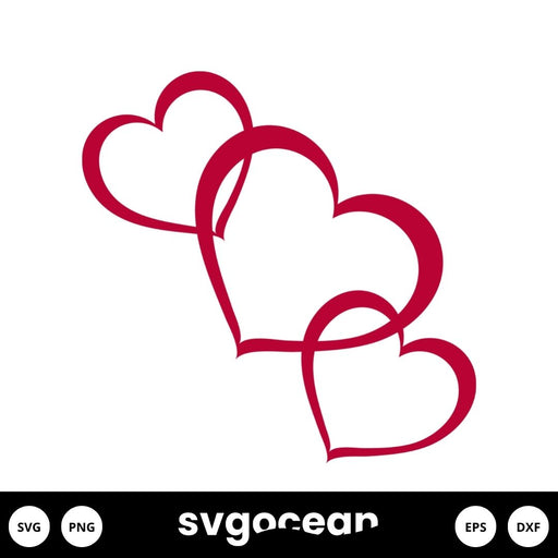3 Interlocking Hearts Clip Art