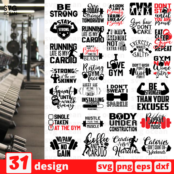 Gym quotes SVG vector bundle - Svg Ocean