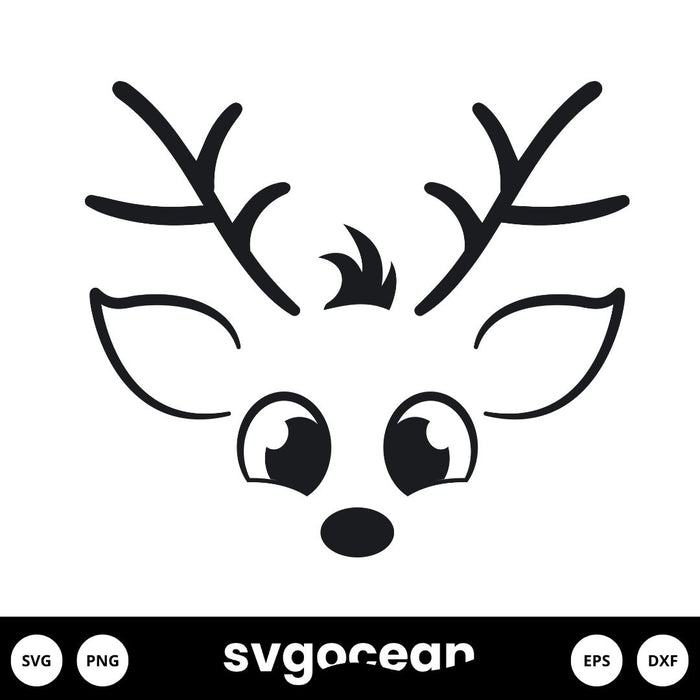Reindeer Faces Svg - Svg Ocean