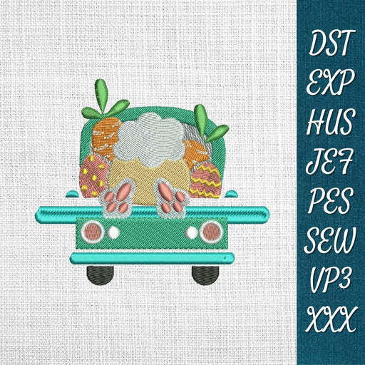 Easter Truck 2 Embroidery Designs - Svg Ocean