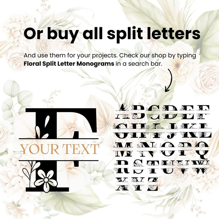 Botanical Split Monogram Letter F SVG vector for instant download - Svg  Ocean — svgocean