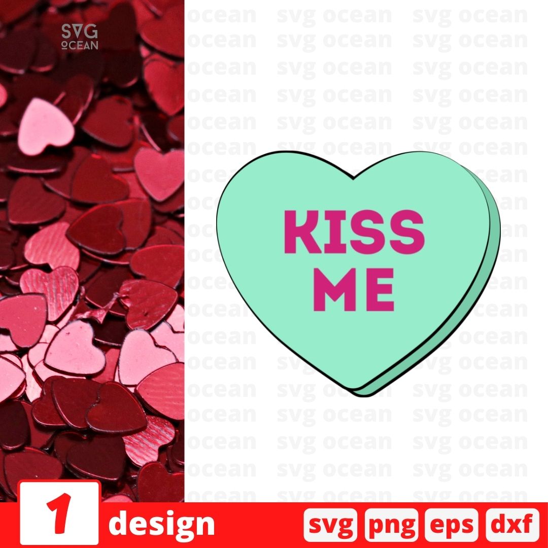FREE Valentines Day Candy Heart SVG Cut File vector for instant ...