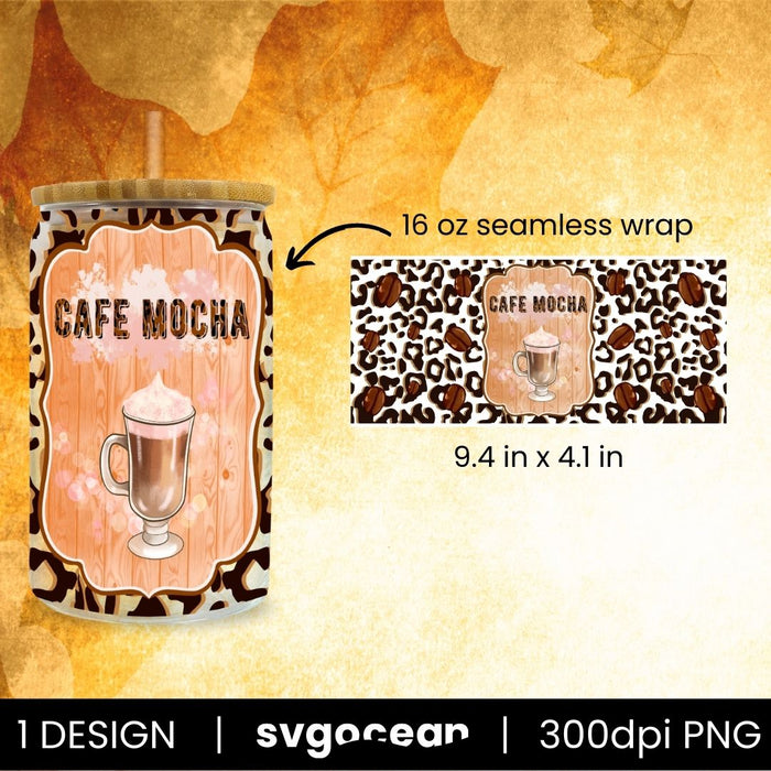 Leopard Coffee Can Glass PNG - Svg Ocean
