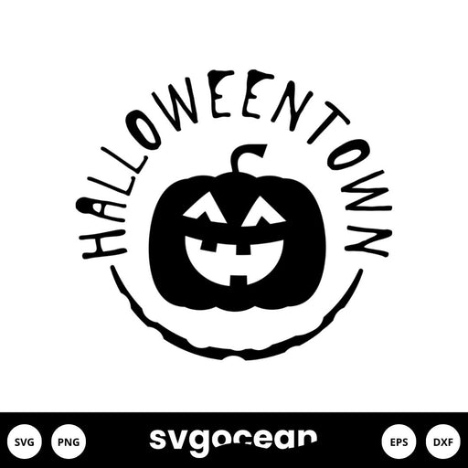 Halloween Town Svg Png, Pumpkin Face Svg, Spooky Season Svg