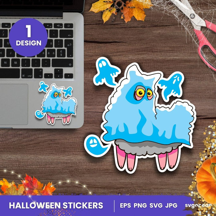 Halloween Lama Stickers - Svg Ocean