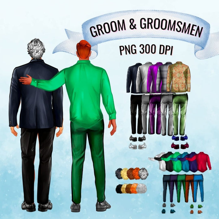 Groom and Groomsmen Creator Clipart - Svg Ocean