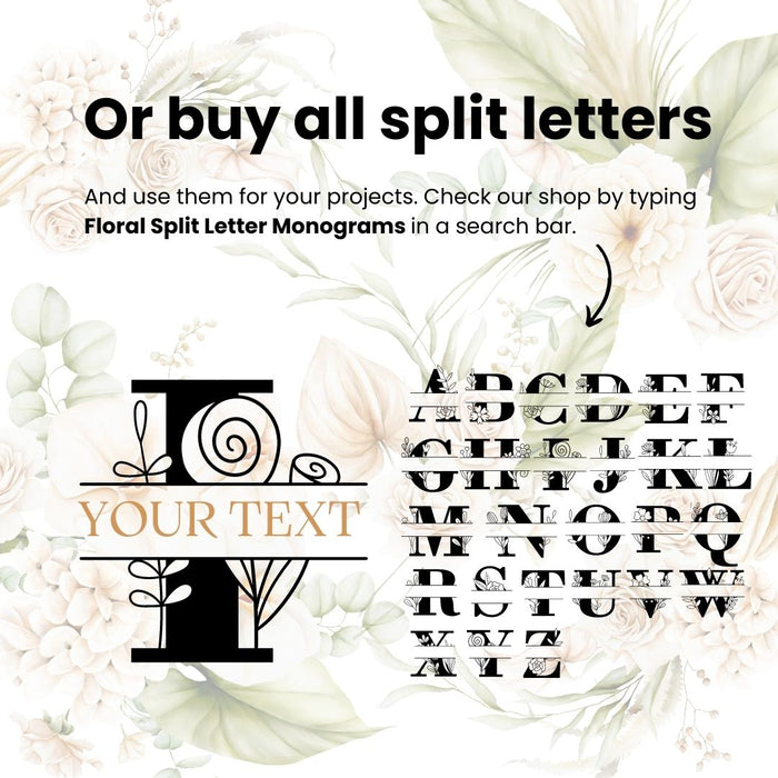 Wedding Split Monogram Letter I SVG - Svg Ocean