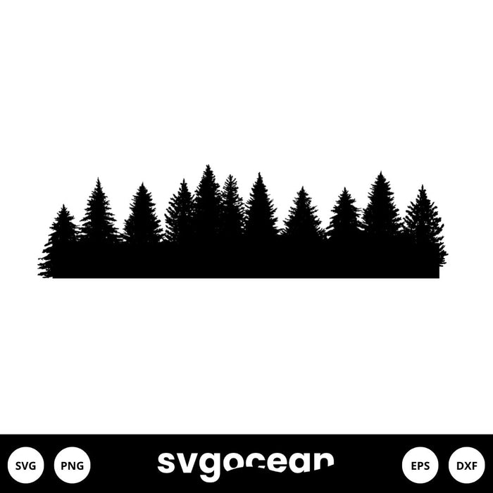 Tree Line Silhouette Vector