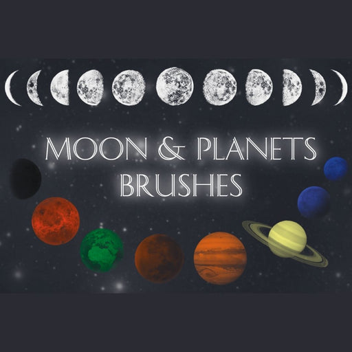 Moon Planets Procreate Brushes - Svg Ocean
