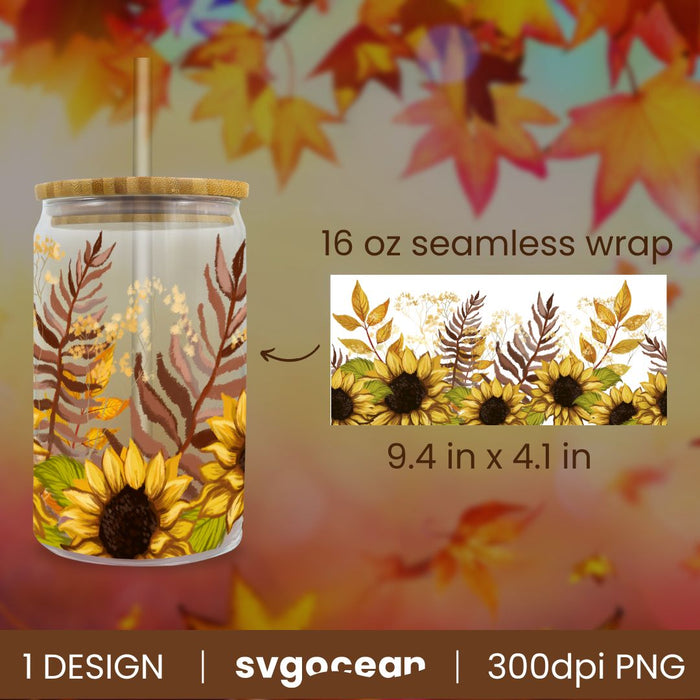 Floral Can Glass - Svg Ocean