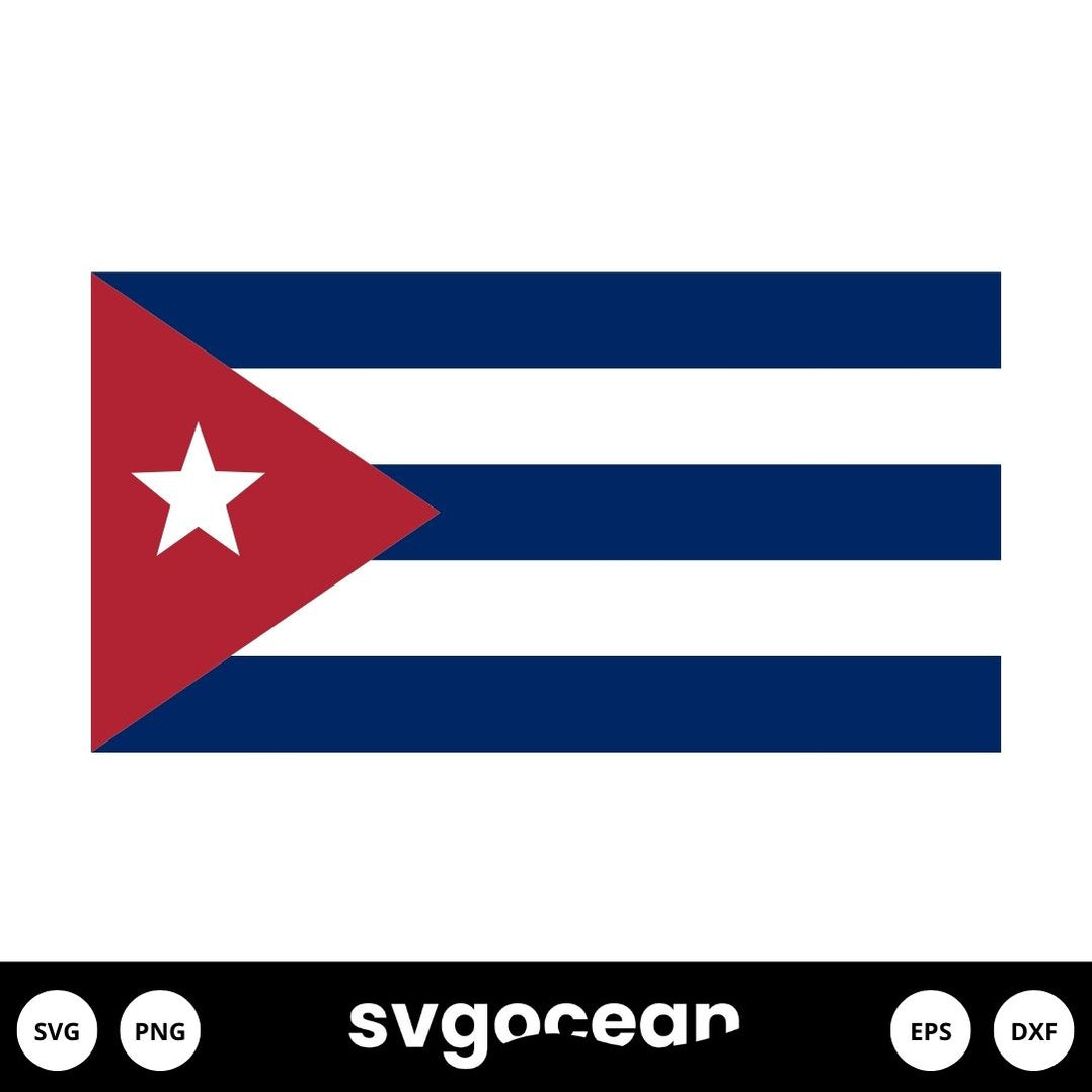 Cuban Flag SVG vector for instant download - Svg Ocean — svgocean