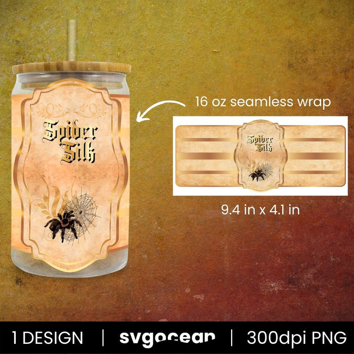 Spider Silk Can Glass PNG - Svg Ocean