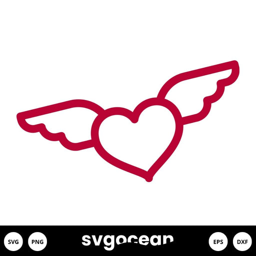 Heart With Wings SVG - Svg Ocean