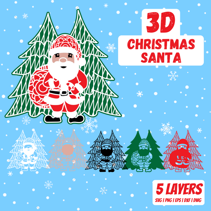 3D Christmas Santa - Svg Ocean