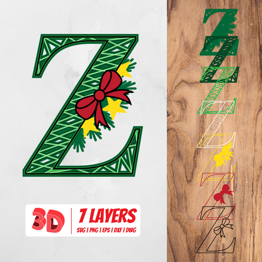 3D Christmas Letter Z SVG Cut File - Svg Ocean