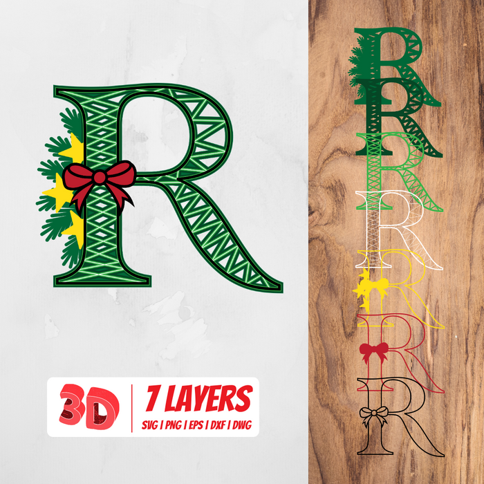 3D Christmas Letter R SVG Cut File - Svg Ocean