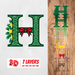 3D Christmas Letter H SVG Cut File