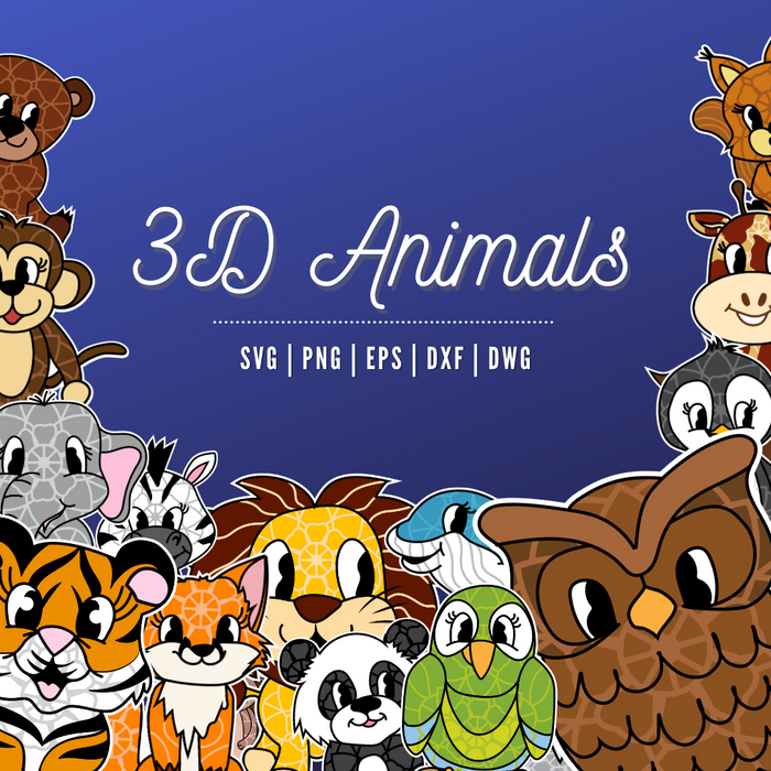 3D Animals SVG Bundle