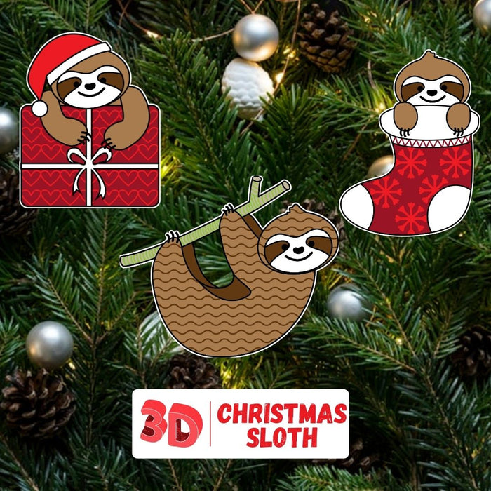 3D Christmas sloth SVG Bundle - Svg Ocean