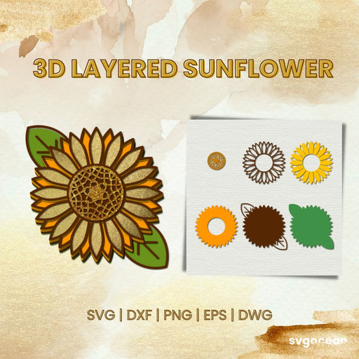3D Sunflower Svg - Svg Ocean