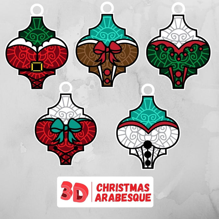 3D Christmas Arabesque SVG Bundle - Svg Ocean