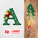 3D Christmas Letter A SVG Cut File