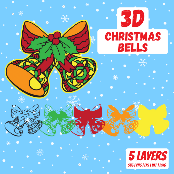 3D Christmas bells - Svg Ocean