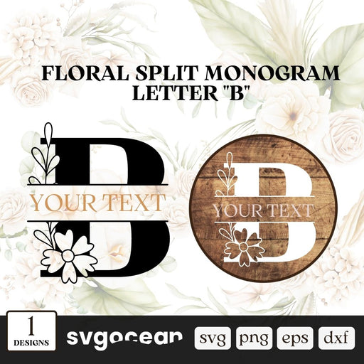 Flower Monogram Letter B SVG - Svg Ocean