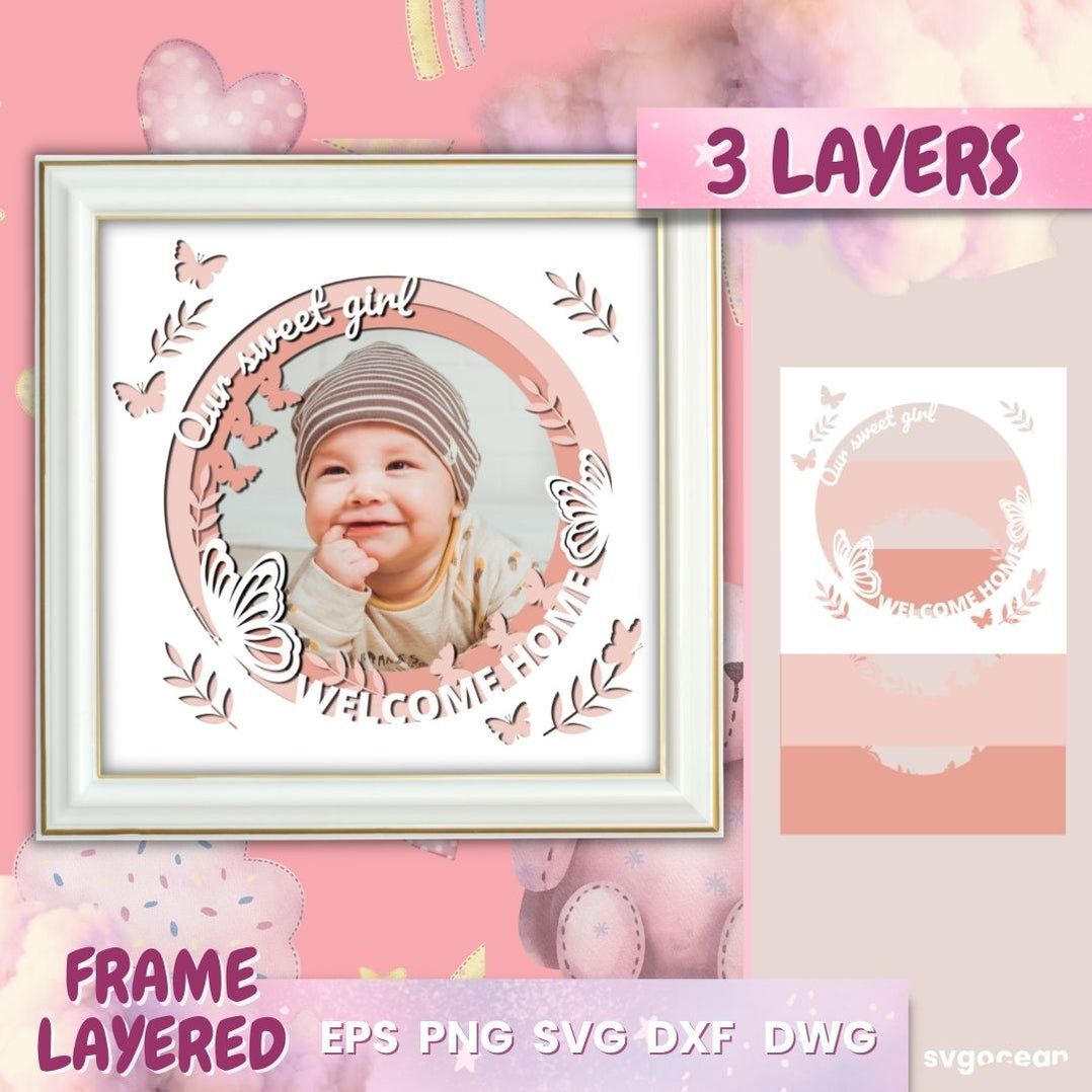 Baby Photo Frame vector for instant download Svg Ocean — svgocean