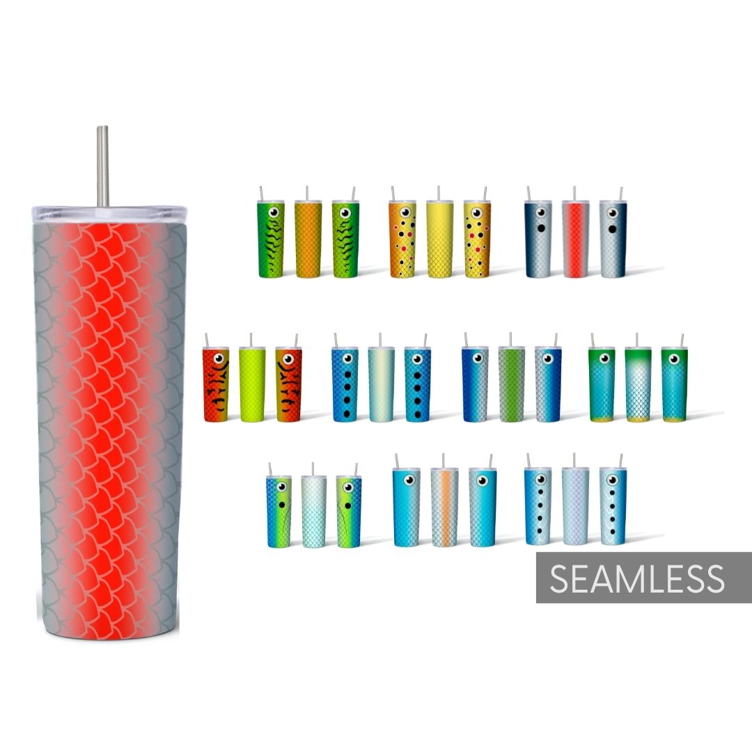 Angry Fishing Lure  Sublimation Tumbler With Handle Design