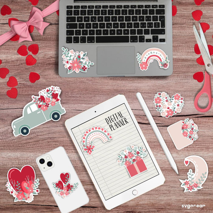 Valentine's Day Stickers Bundle - svgocean