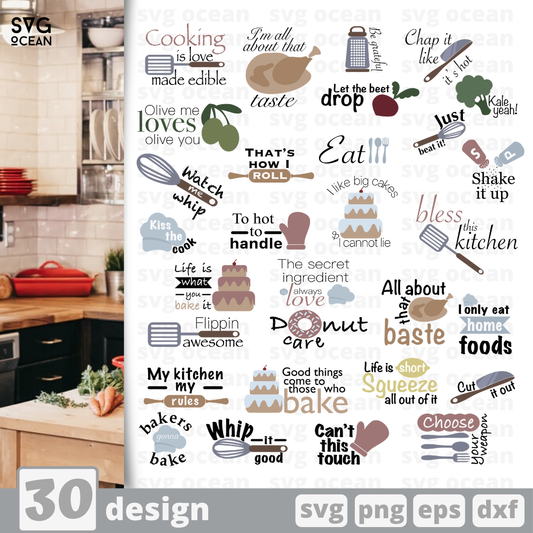 Kitchen SVG bundle vector for instant download - Svg Ocean — svgocean